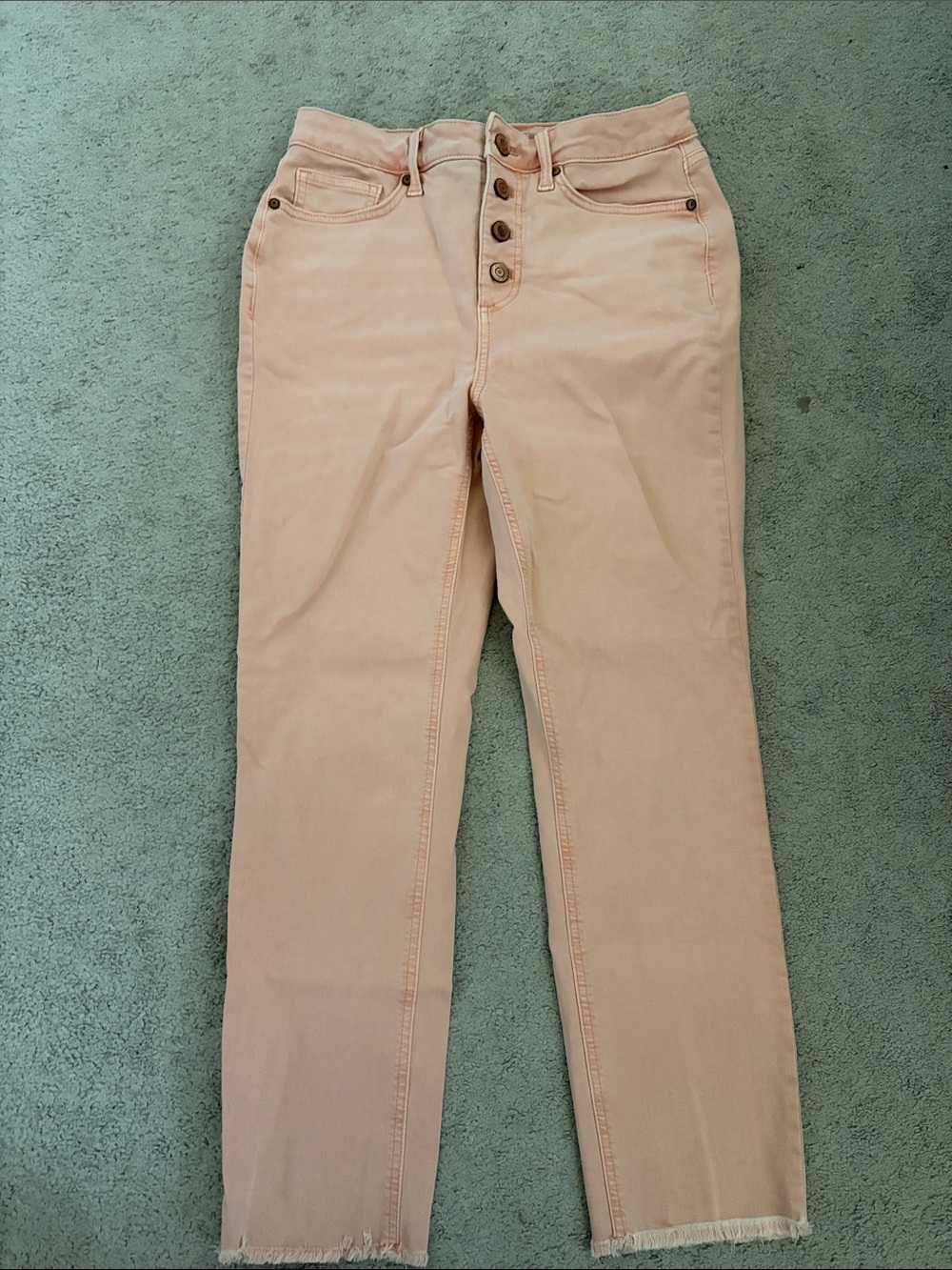 LC Lauren Conrad Straight-Leg Jeans in Light Peach